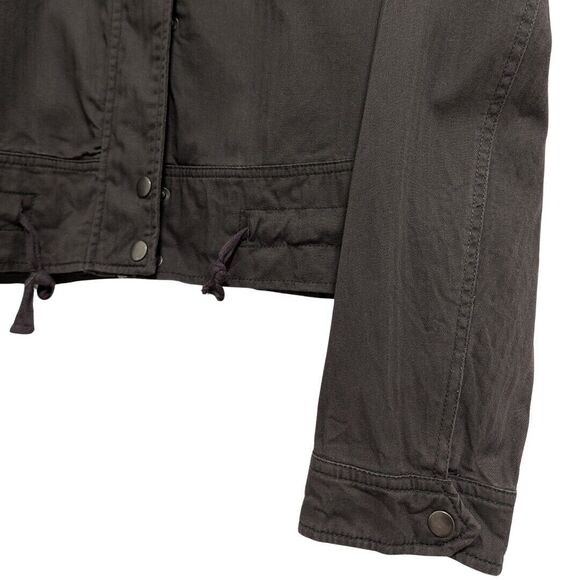 Mudd Gray Twill Jacket Women's XL Utility Military Style Full Zip‎ Lightweight - Picture 8 of 11